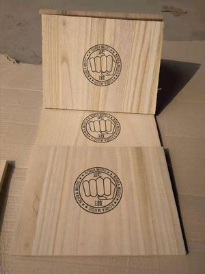 Custom Logo Taekwondo Wooden Breaking Boards Natural Color Paulownia Wood
