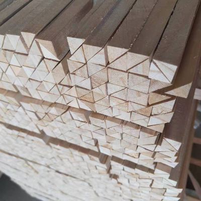 11mm x 11mm Wood Chamfer Paulownia Triangle Wood Strips with Moisture Content 8%-12%