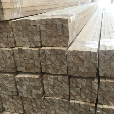 11mm x 11mm Wood Chamfer Paulownia Triangle Wood Strips with Moisture Content 8%-12%